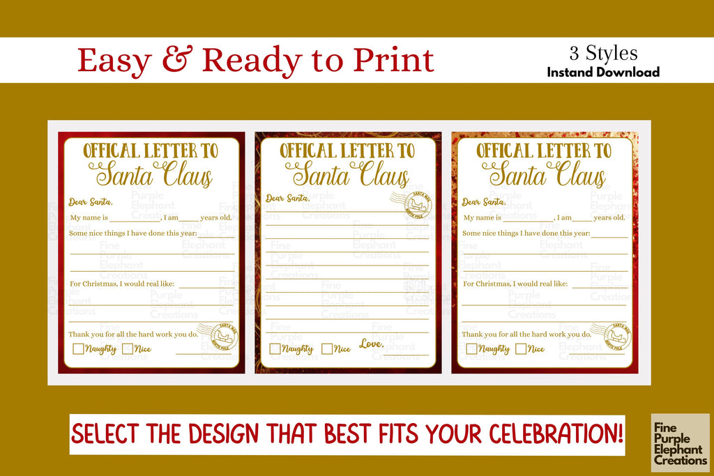 Official Letter to Santa Claus | Christmas Printable - So Fontsy