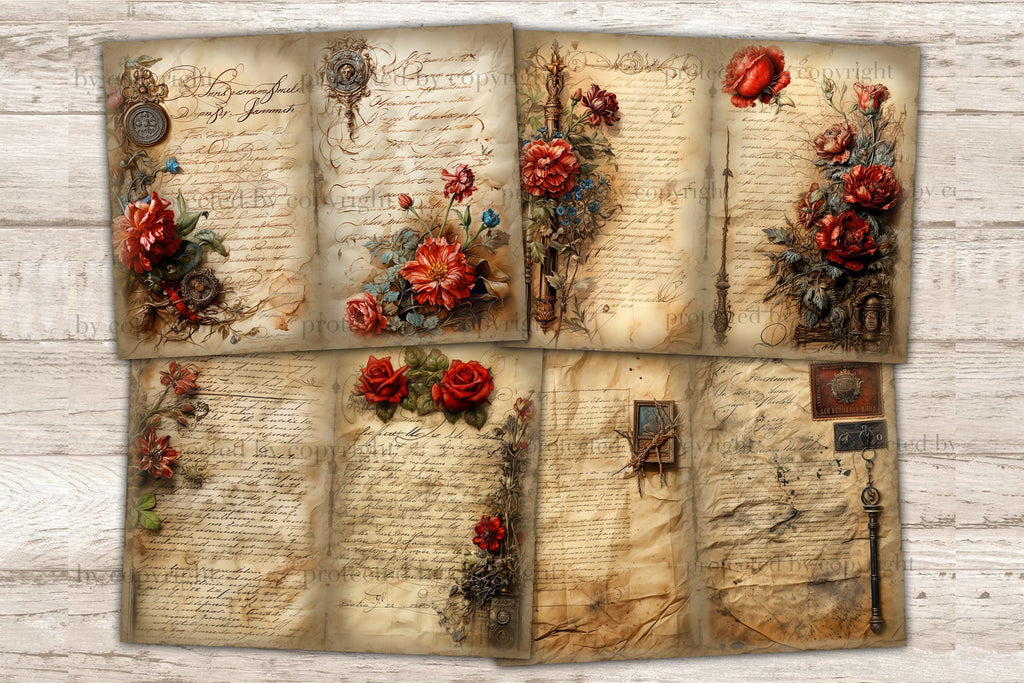 Old Letter Junk Journal Pages | Vintage Letter Set - So Fontsy