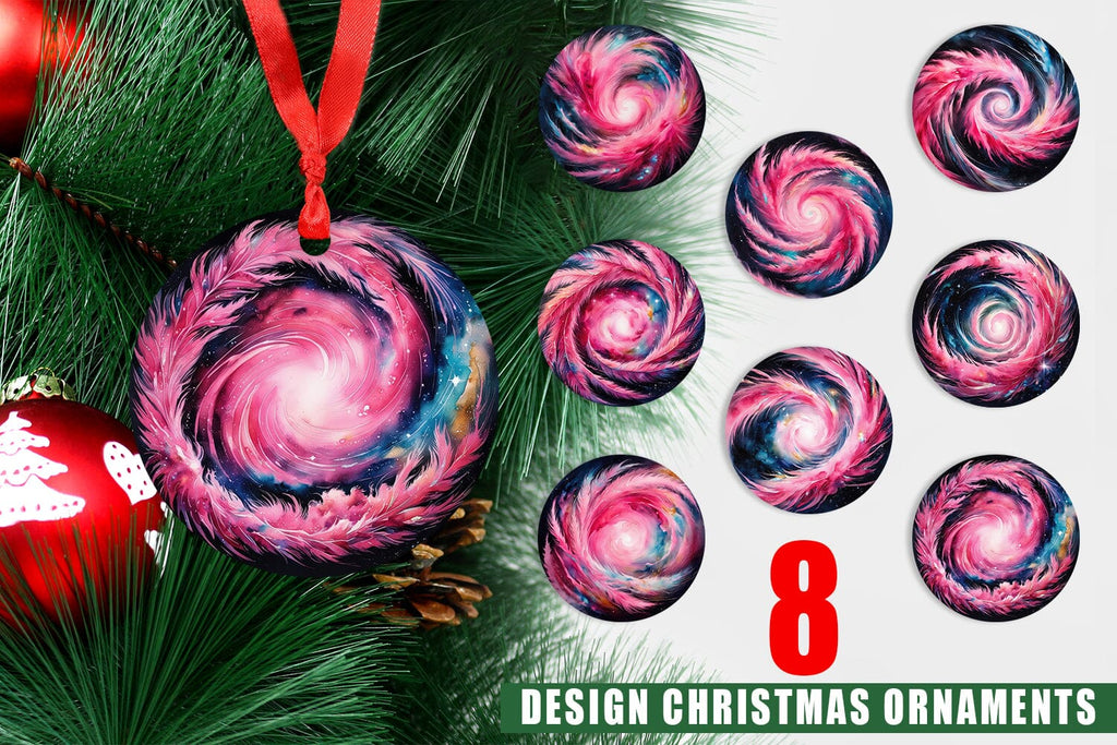 Ornament Swirl Pink Galaxy - So Fontsy