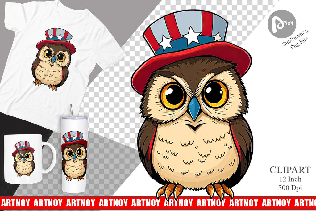 Owl Patriotic Clipart - So Fontsy