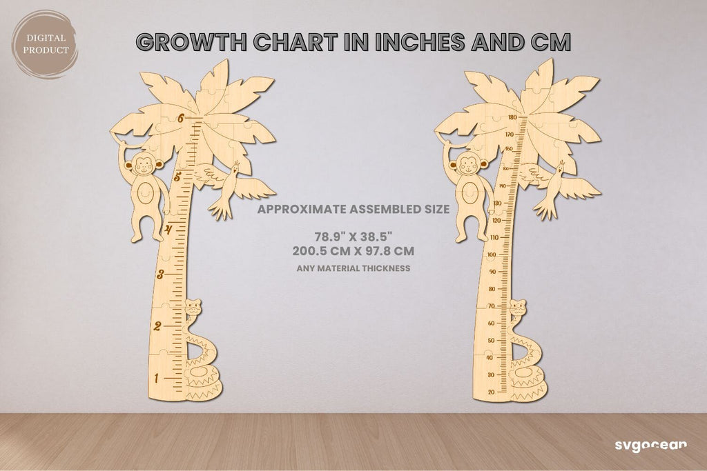 Palm Tree Growth Chart Laser Cut So Fontsy