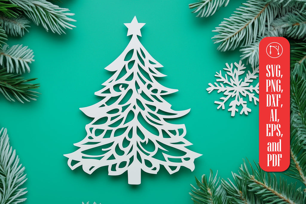 paper cut Christmas Tree SVG cut file - So Fontsy