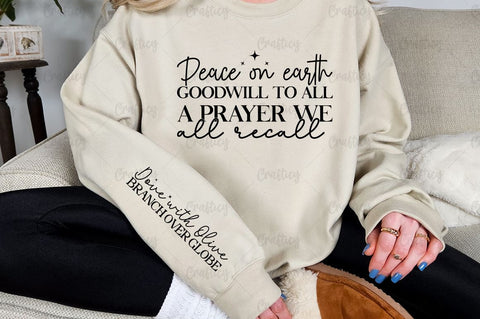 Peace on earth goodwill to all a prayer we all recall Sleeve SVG Design SVG Designangry 