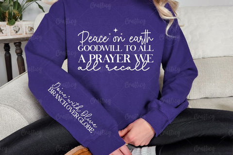 Peace on earth goodwill to all a prayer we all recall Sleeve SVG Design SVG Designangry 
