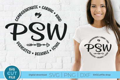 Personal support worker svg, a PSW svg round circle design for crafters SVG SVG Cut File 