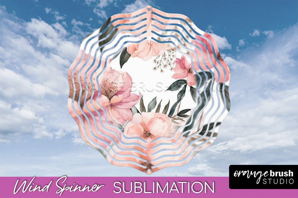 Pink Flowers Wind Spinner - Summer Wind Spinner Sublimation - So Fontsy