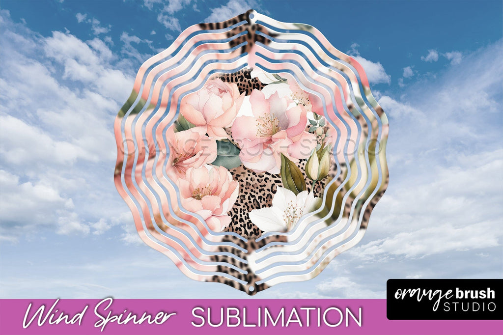 Pink Flowers Wind Spinner - Summer Wind Spinner Sublimation - So Fontsy