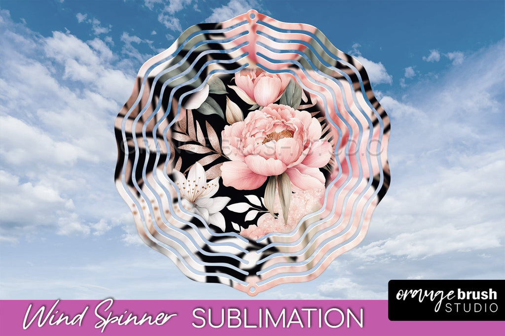 Pink Flowers Wind Spinner - Summer Wind Spinner Sublimation - So Fontsy