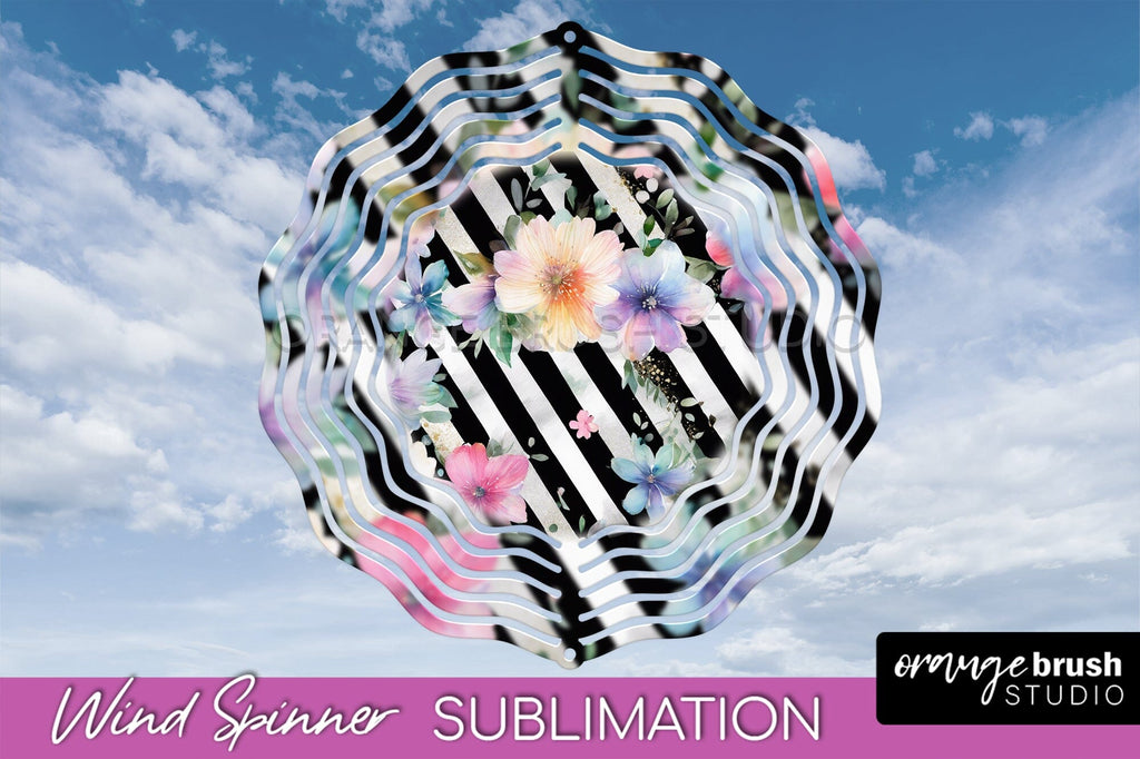 Pink Flowers Wind Spinner - Summer Wind Spinner Sublimation - So Fontsy