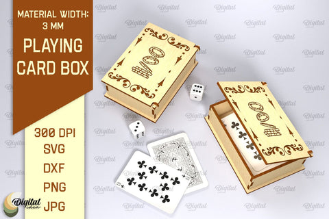 Playing Card Holder SVG Bundle. Box for Poker Cards Laser Cut SVG Evgenyia Guschina 