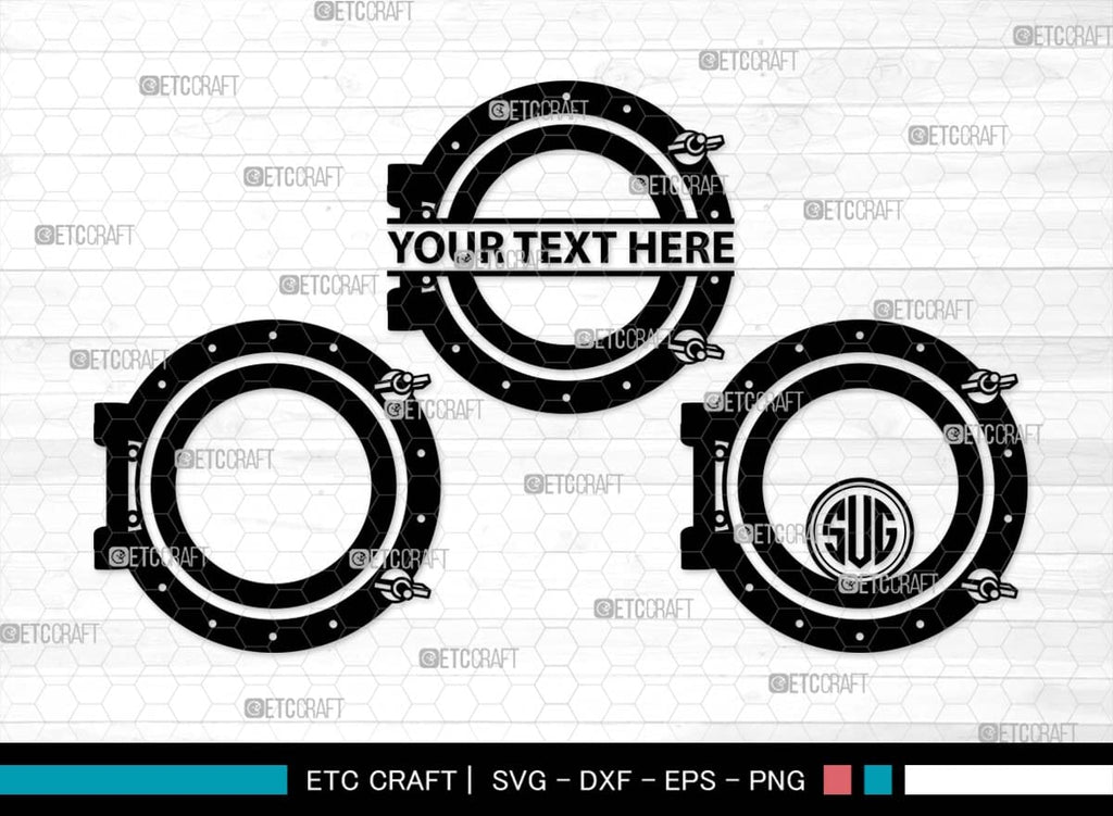 Porthole Monogram, Porthole Silhouette, Porthole SVG, Cruise Svg, Crui