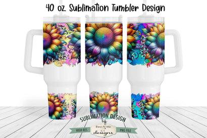 Rainbow Sunflower Design for 40 oz. Sublimation Tumbler Sublimation Ewe-N-Me Designs 