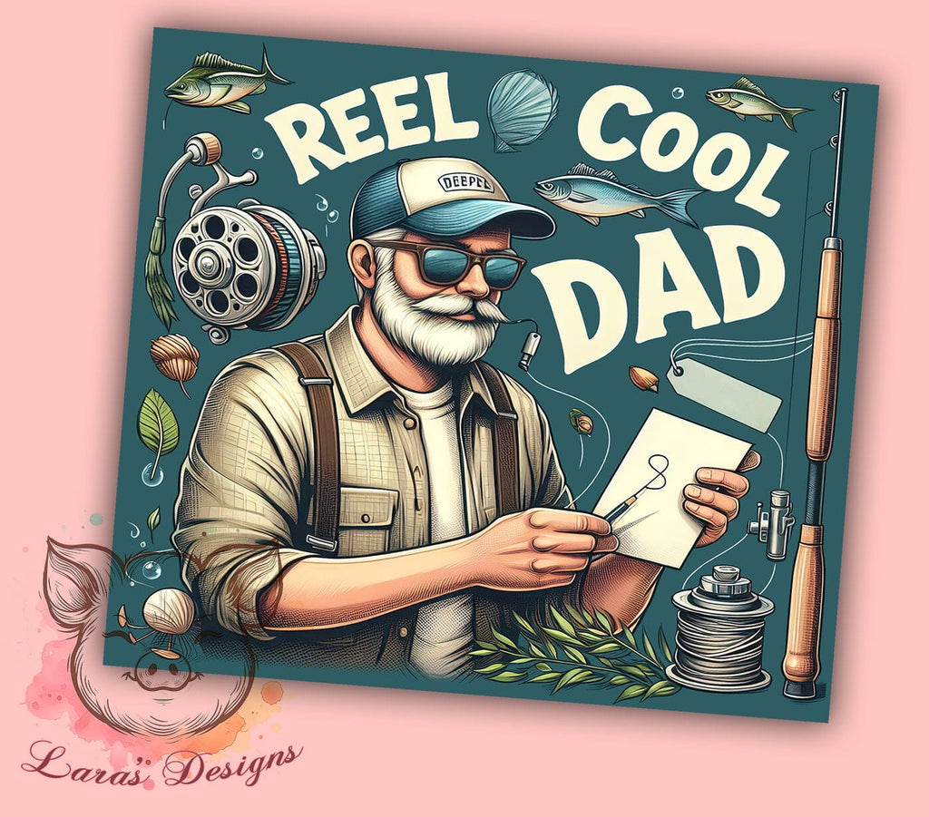 Reel Cool Dad 20oz Tumbler Png, Straight & Tapered Tumbler Png, Dad ...