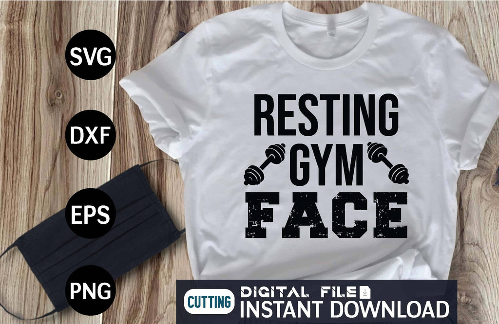 Resting Gym Face svg - So Fontsy