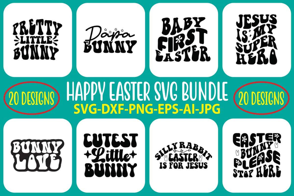 Retro Easter SVG Bundle - So Fontsy