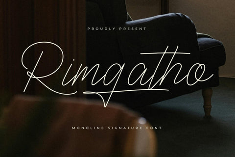 Rimgatho - Monoline Signature Font Font Letterena Studios 
