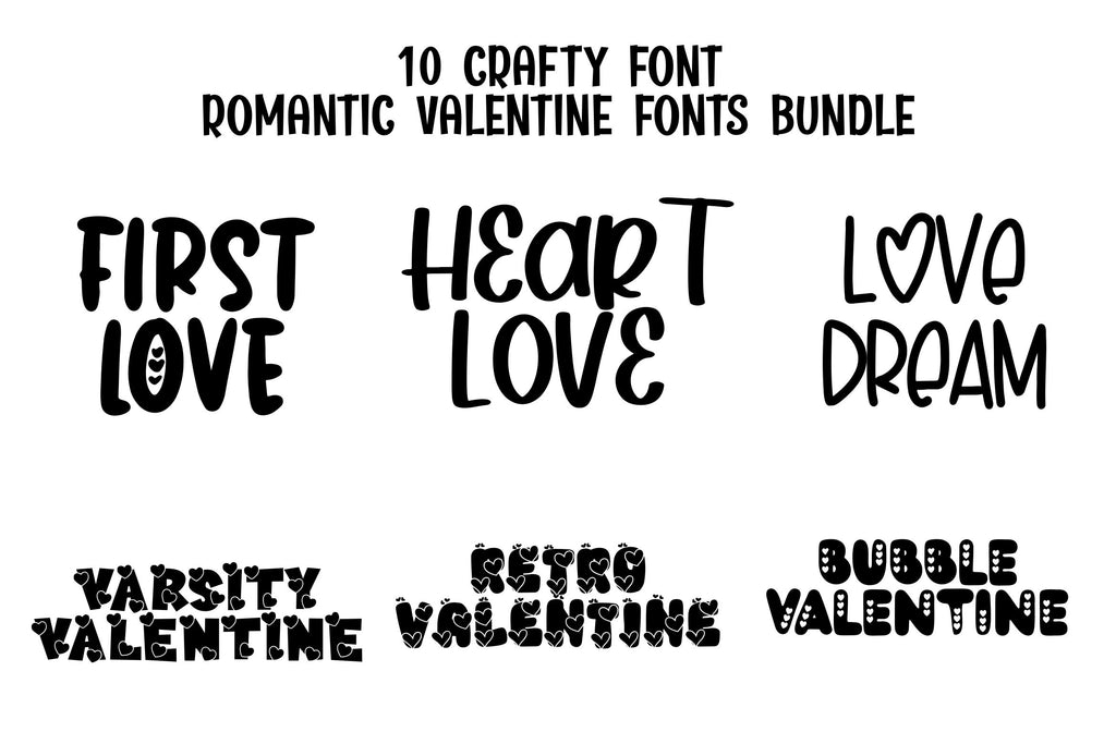 Romantic Valentine Fonts Bundle: Sweet, Retro & Modern Styles - So Fontsy