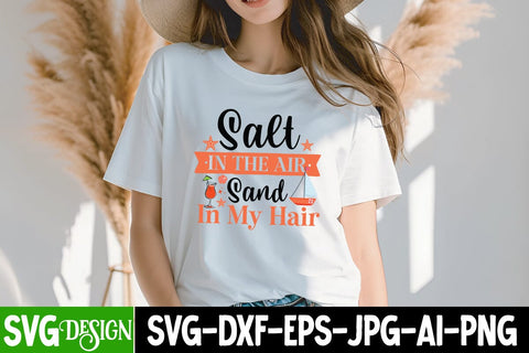 Salt IN the Air Sand in My Hair SVG Cut File, Salt IN the Air Sand in My Hair SVG Design, Welcome Summer SVG Design, Summer SVG Cut File,Aloha Summer SVG Design, Summer SVG Quotes, Summer Sublimation PNG,Funny Summer SVG SVG BlackCatsMedia 
