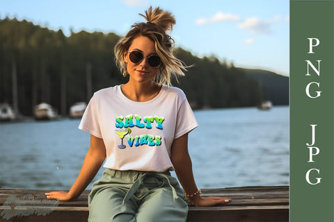 Salty Vibes w/ Margarita Sublimation PNG JPG Sublimation Willow Paige Farms 