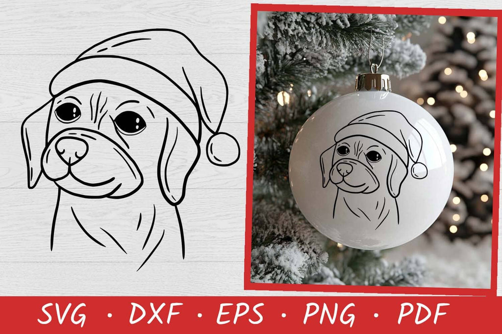 Santa Dog SVG File | Christmas SVG - So Fontsy