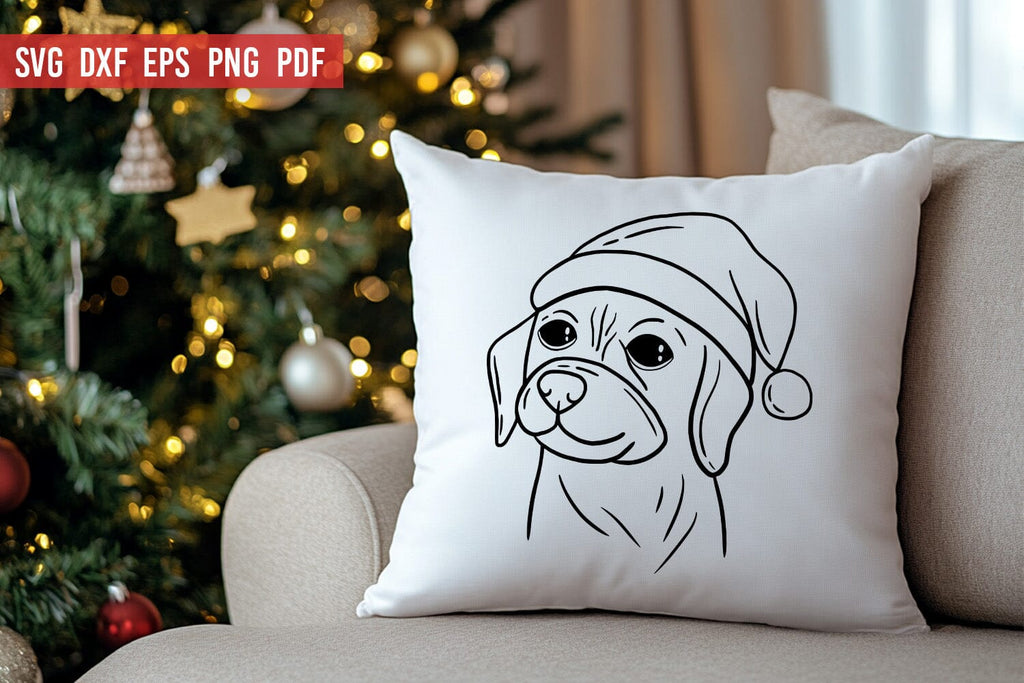 Santa Dog SVG File | Christmas SVG - So Fontsy