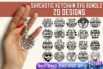 Sarcastic Keychain Bundle | Sassy Design | Introvert Quotes | Sarcastic SVG Quotes SVG The T Store Design 