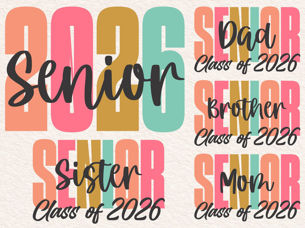Senior Mom 2026 Svg Senior Dad Png Class Of 2026 Png Group Family Of ...
