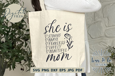 She is Mom SVG Files, Mother's Day Svg, Mama Svg, Mom Life Svg, Gift for Mom, Mom Shirt, Cricut Svg, Silhouette, Digital Cut Files, Vinyl Designs, DXF PNG JPG (1699275884) SVG Ivan & Co. Designs 