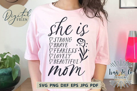 She is Mom SVG Files, Mother's Day Svg, Mama Svg, Mom Life Svg, Gift for Mom, Mom Shirt, Cricut Svg, Silhouette, Digital Cut Files, Vinyl Designs, DXF PNG JPG (1699275884) SVG Ivan & Co. Designs 