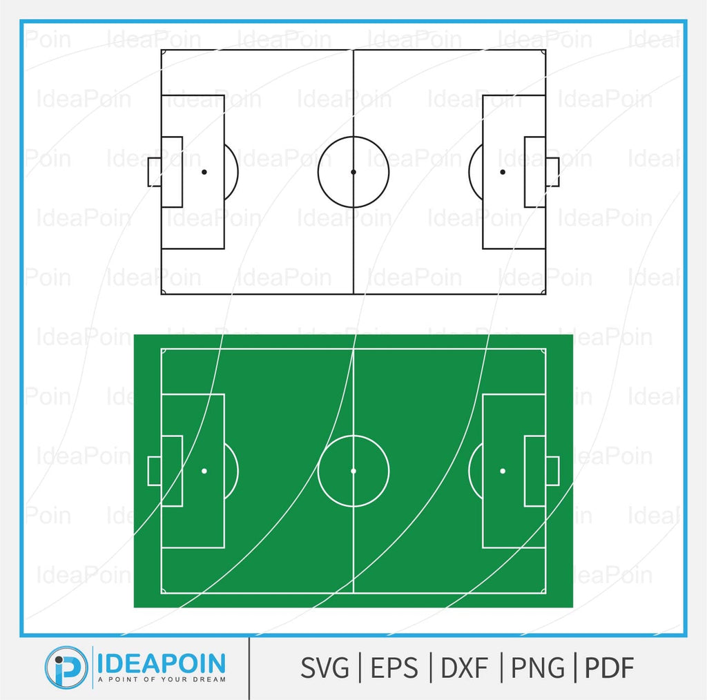 Soccer Field SVG, Regulation Soccer Field, Field Outline Clip Art ...