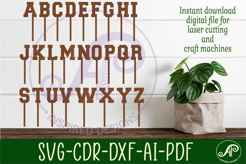 Sports alphabet letter cupcake toppers, 26designs SVG laser SVG APInspireddesigns 