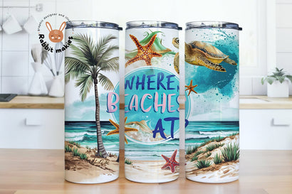 Summer 20oz skinny tumbler sublimation design Watercolor Sea beach Turtle Funny quote Starfish digital PNG Sublimation Rabbitmakies 