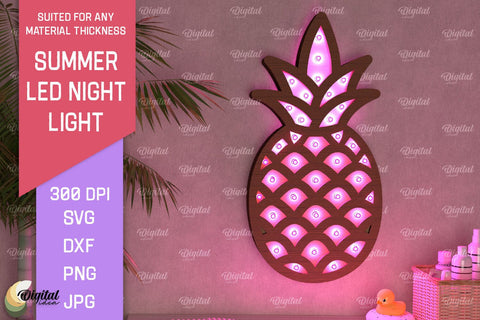Summer Led Night Light SVG. Laser Cut Night Lamp SVG SVG Evgenyia Guschina 