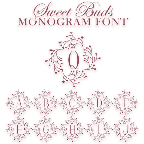 Sweet Buds Monogram Font Dm Letter Studio