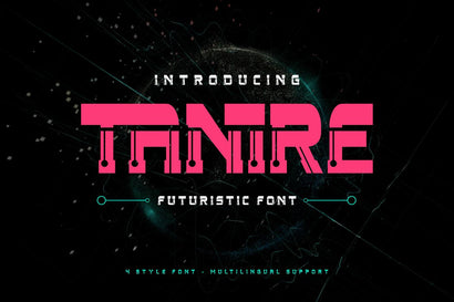 Tanire - Futuristic Tech Font Font twinletter 