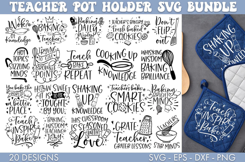 Teacher Quote Design Custom Oven Mitt & Pot Holder Set