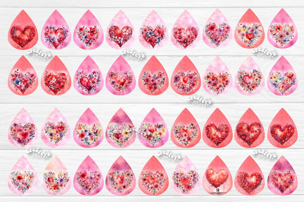 Teardrop Sublimation earring bundle Flower Heart Sublimation