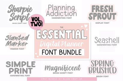 The Essential Digital Planner Font Bundle Vol. 2 Font Blush Font Co. 
