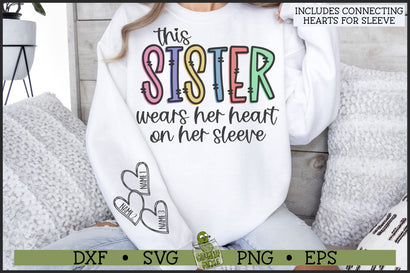 This Sister Wears Her Heart on Her Sleeve SVG File SVG Crunchy Pickle 