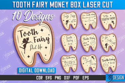 Tooth Fairy Money Box Bundle | Money Holder Laser Cut Design | Greeting Cards SVG Fly Design 
