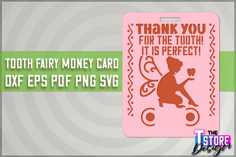 Tooth Fairy Money Holder | Money Card Laser Cut Design | Greeting Cards SVG The T Store Design 