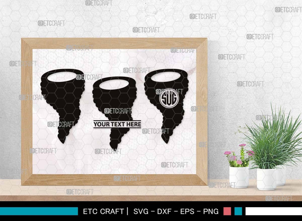 Tornado Monogram, Tornado Silhouette, Tornado SVG, Twister Svg