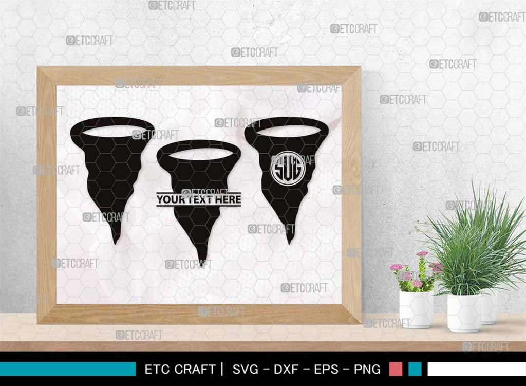 Tornado Monogram, Tornado Silhouette, Tornado SVG, Twister Svg