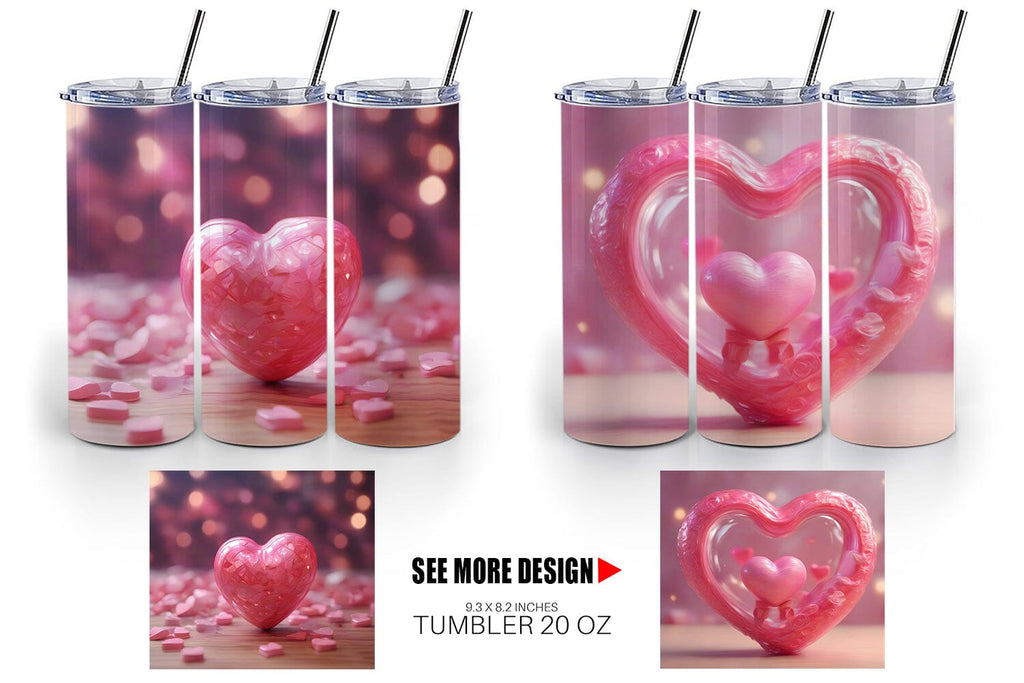 Glitter Sweet Hearts Love Valentines Tumbler - Teeruto