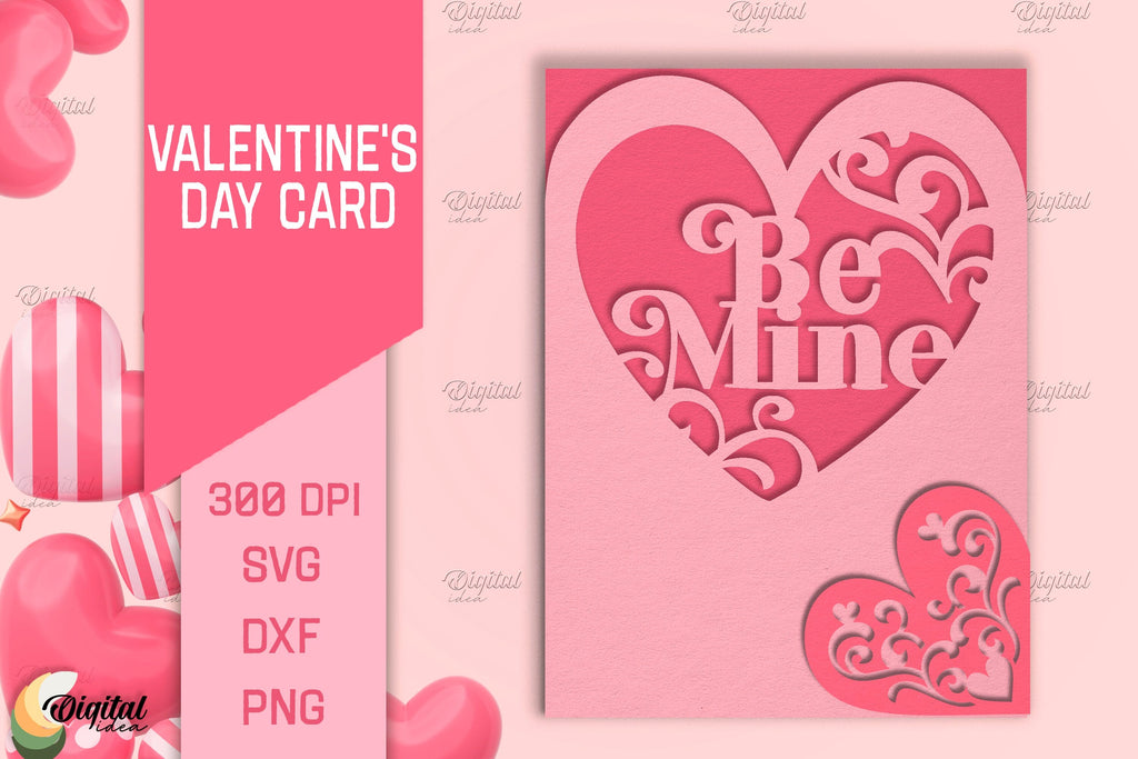 Valentine's Day Card SVG Bundle. Greeting Cards Paper Cut - So