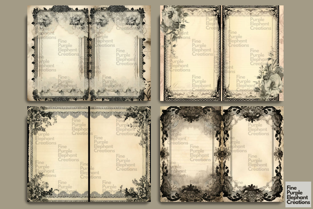 Vintage Black Lace Paper | Junk Journal Pages - So Fontsy vintage-black-lace-paper-junk-journal-pages-so-fontsy