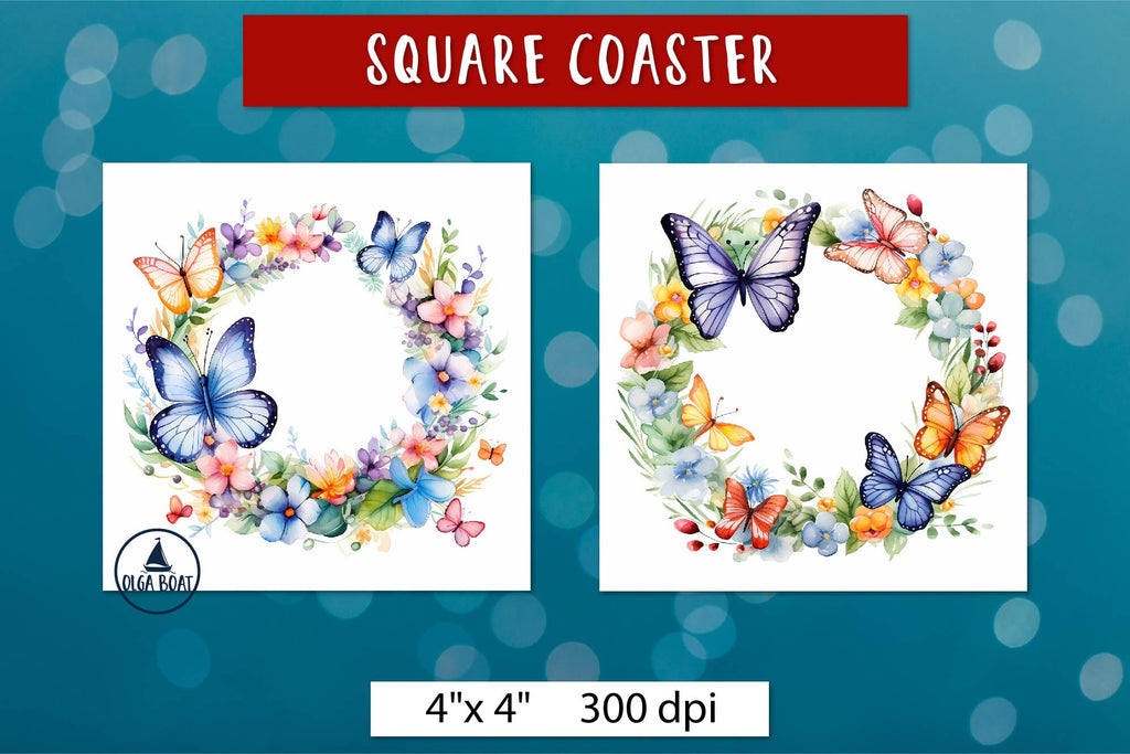 Cute Butterflies Coaster Sublimation