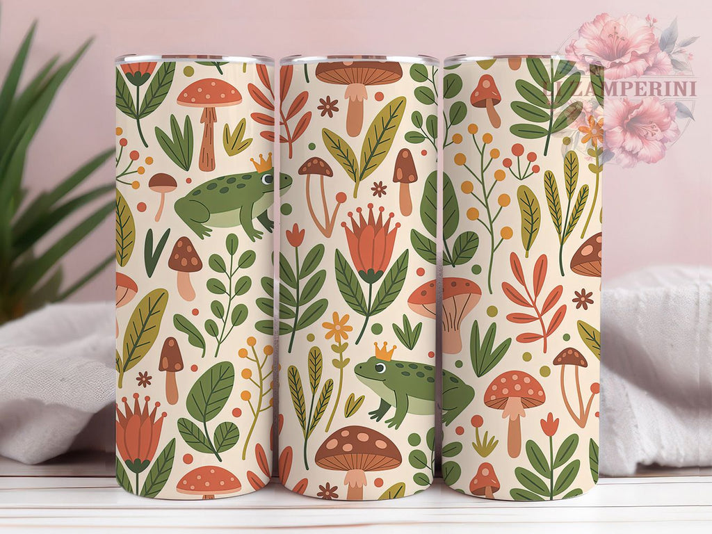 Whimsical Frog Mushroom Tumbler, Cute Frog Tumbler, 20oz Tumbler Wrap ...