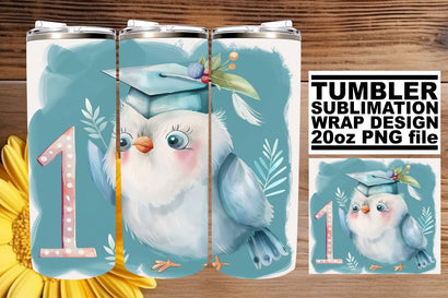 Whimsical Grad Cap Animal Tumbler Wrap - 20oz Sublimation Design Sublimation afrosvg 