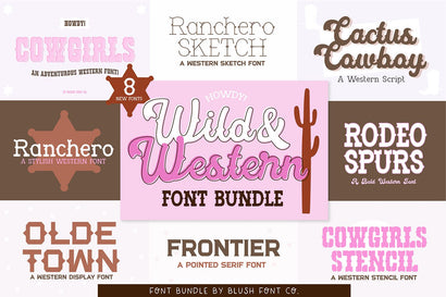 Wild & Western Font Bundle Font Blush Font Co. 